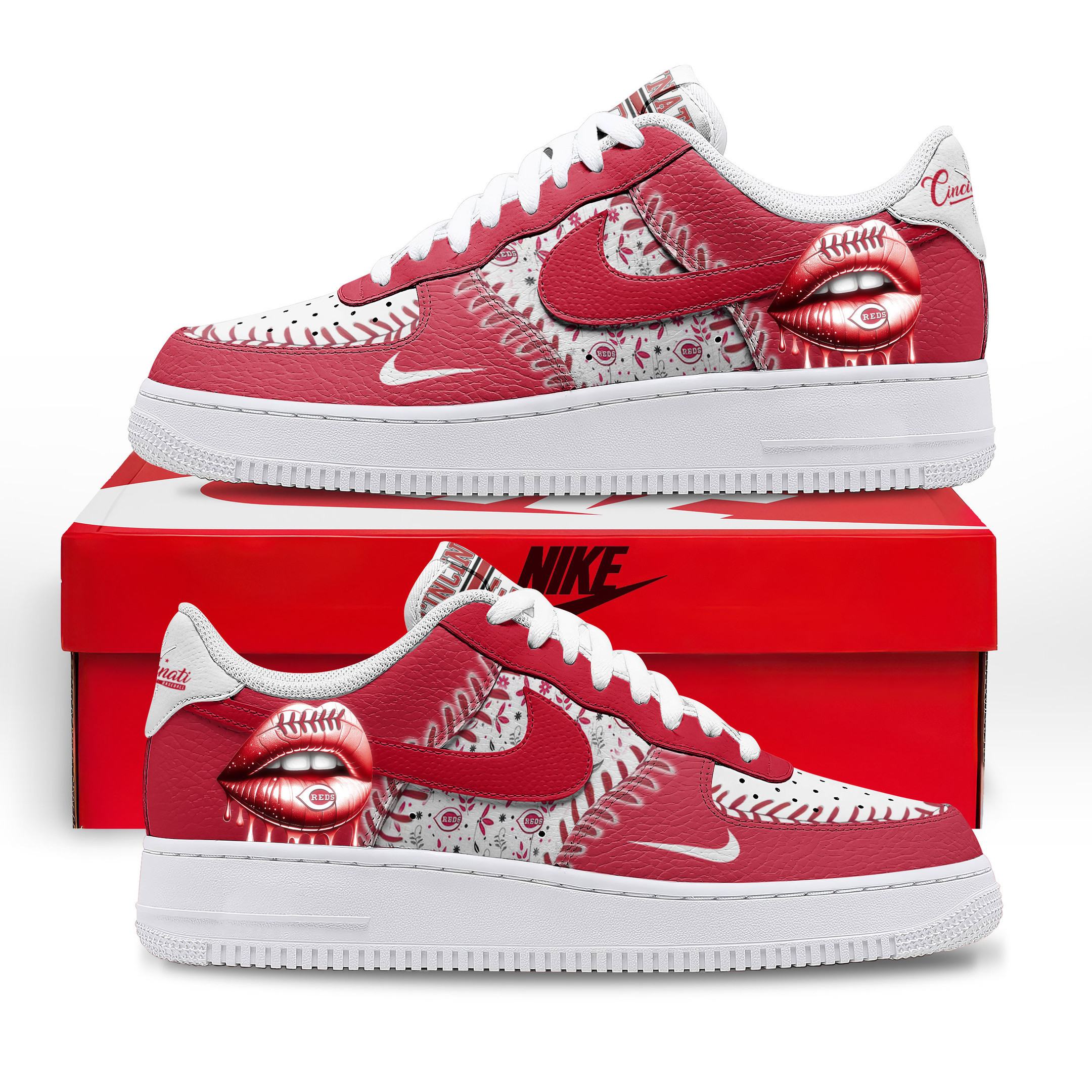 JWFancy Cincinnati Reds Air Low-Top Sneakers Shoes For Men And Women