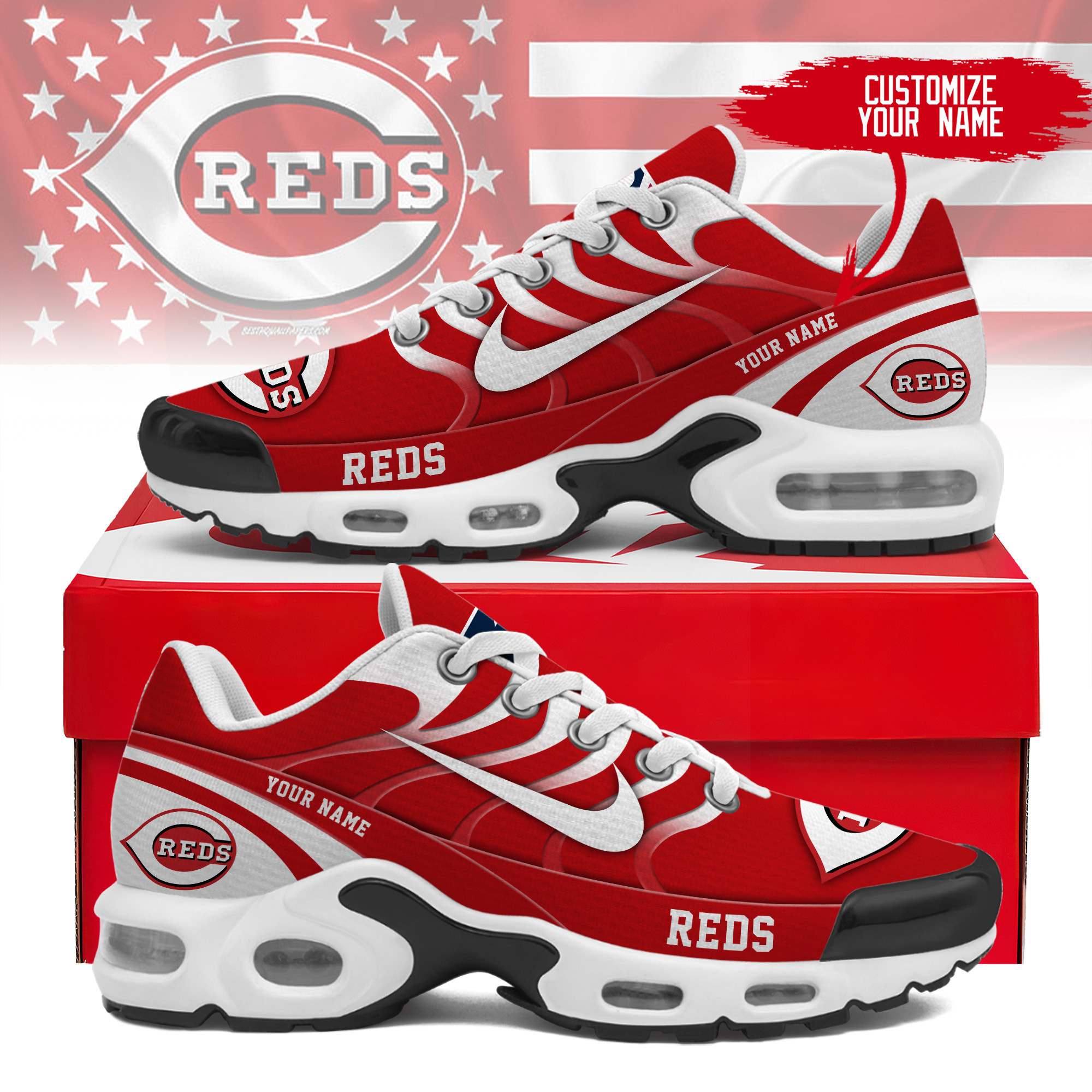 JWFancy Cincinnati Reds TN Shoes Sneakers For Men And Women