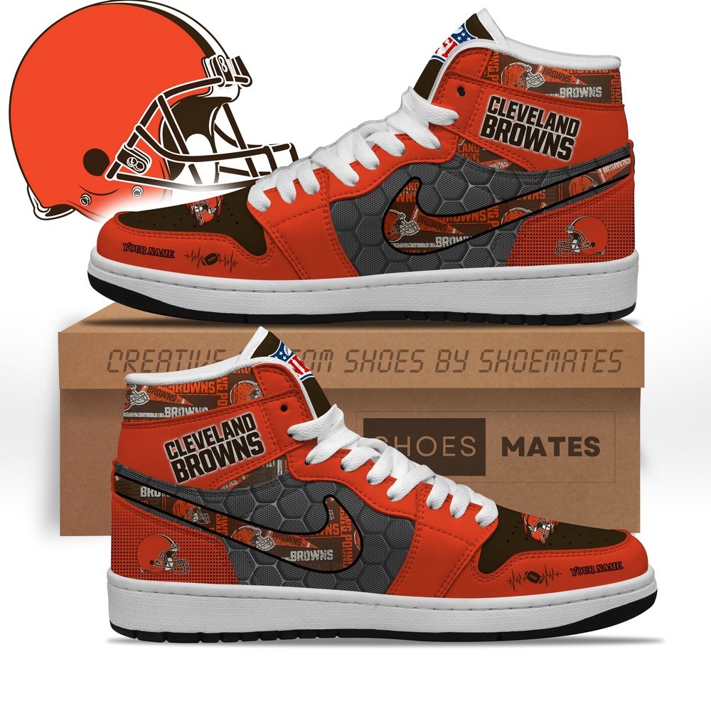 JWFancy Cleveland Browns AJ1 High Sneakers Shoes For Men And Women