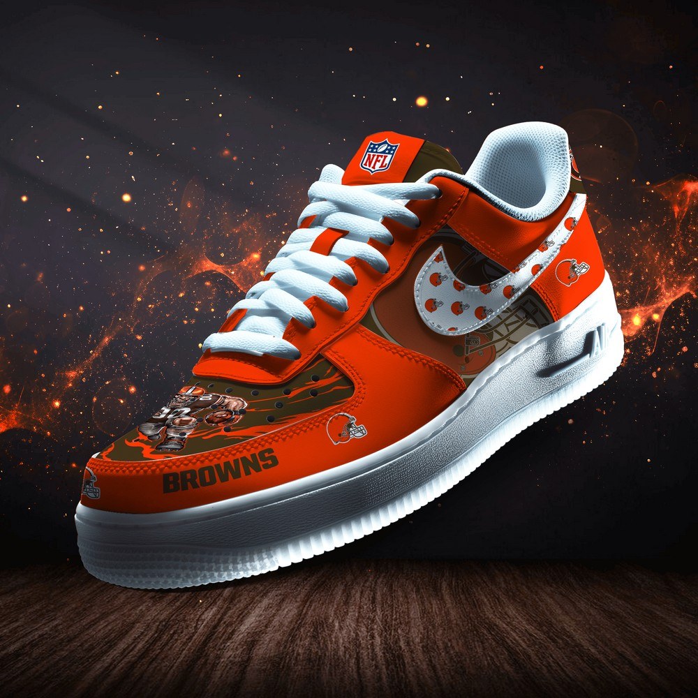 JWFancy Cleveland Browns  Version 2 Air Low-Top Sneakers Shoes For Men And Women