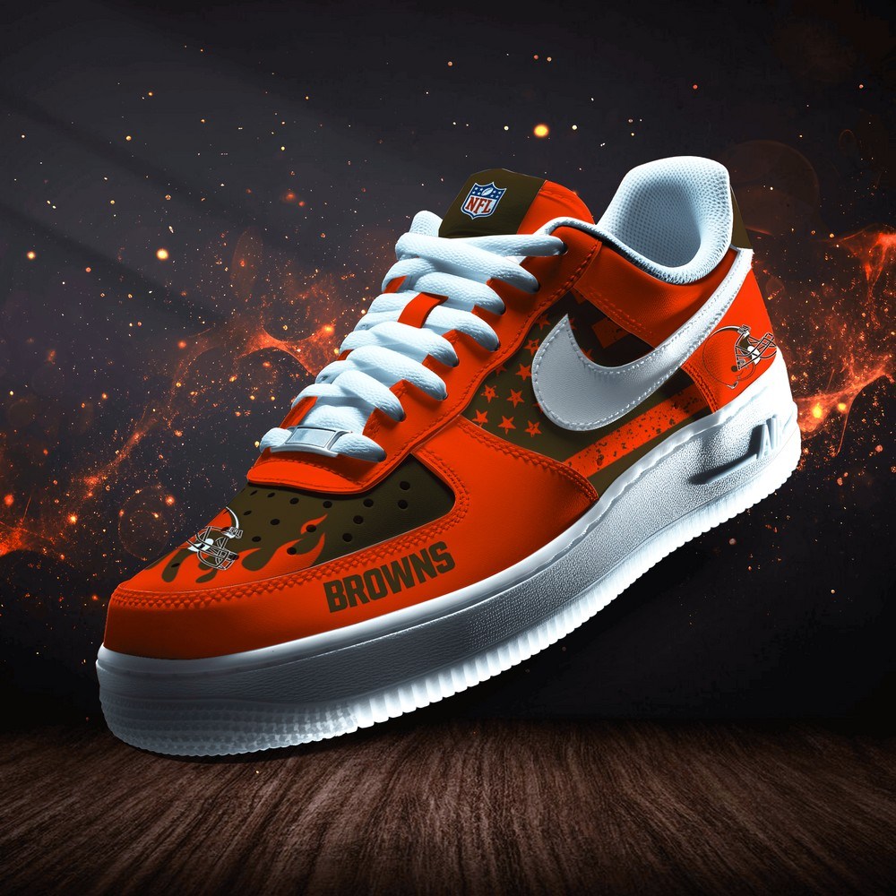 JWFancy Cleveland Browns Version 5 Air Low-Top Sneakers Shoes For Men And Women