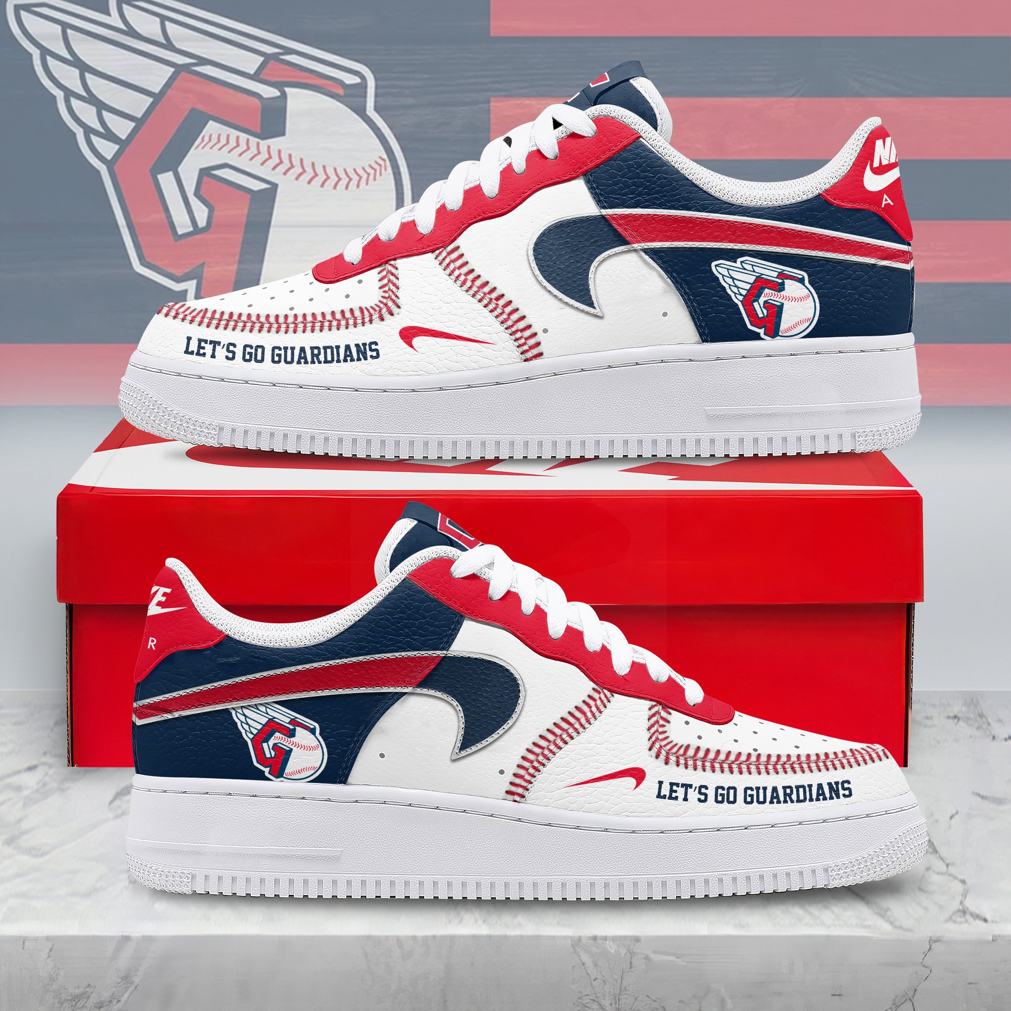 JWFancy Cleveland Guardians Air Low-Top Sneakers Shoes For Men And Women