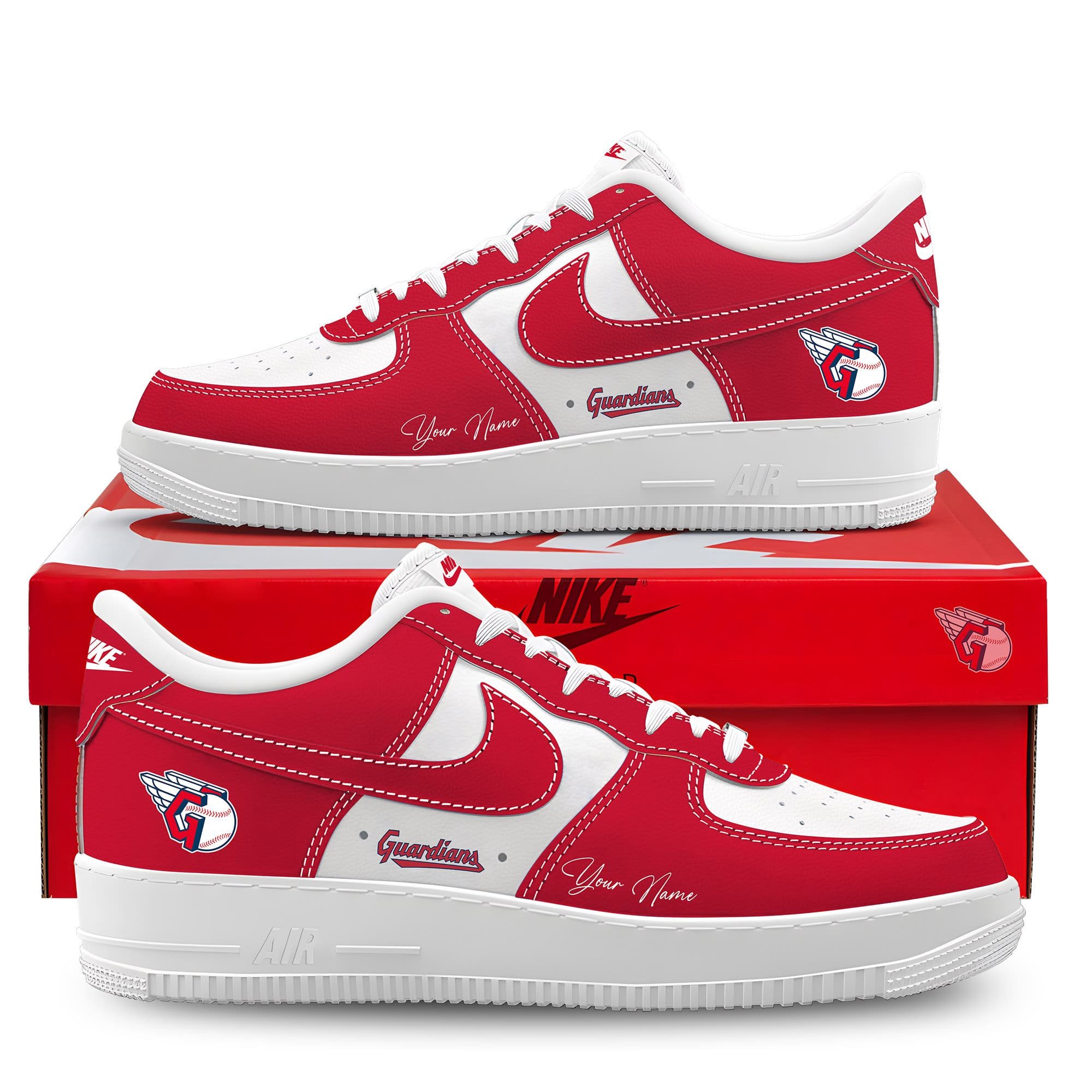 JWFancy Cleveland Guardians Air Low-Top Sneakers Shoes For Men And Women