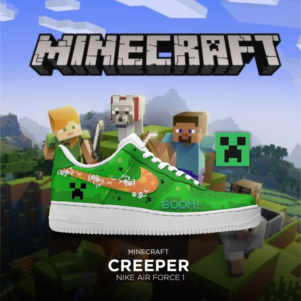 JWFancy Creeper Mine Craft Air Low-Top Sneakers Shoes For Men And Women