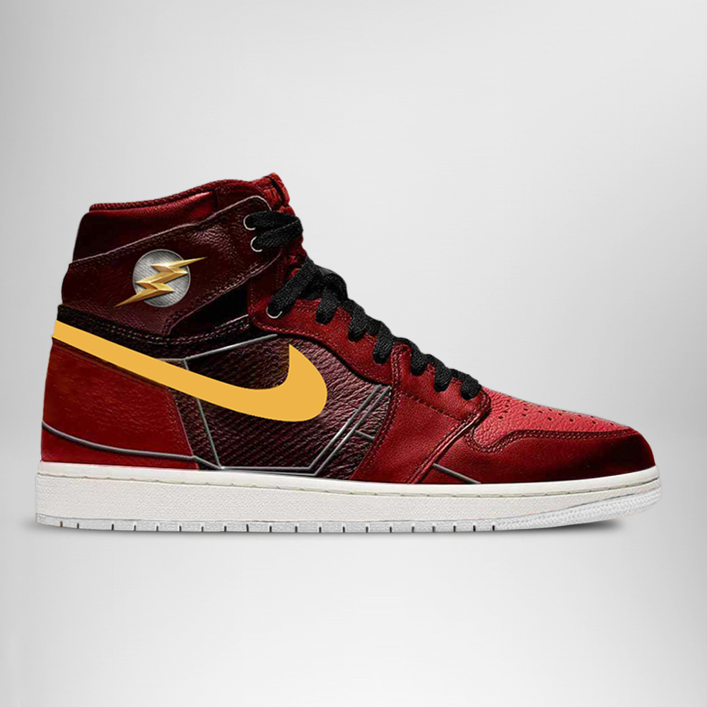JWFancy DC Justice League Flash AJ1 High Sneakers Shoes For Men And Women