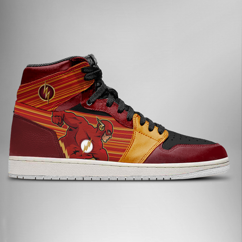 JWFancy DC Justice League Flash AJ1 High Sneakers Shoes For Men And Women