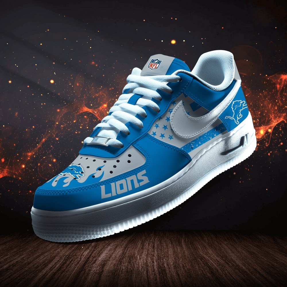 JWFancy Detroit Lions Version 10 Air Low-Top Sneakers Shoes For Men And Women