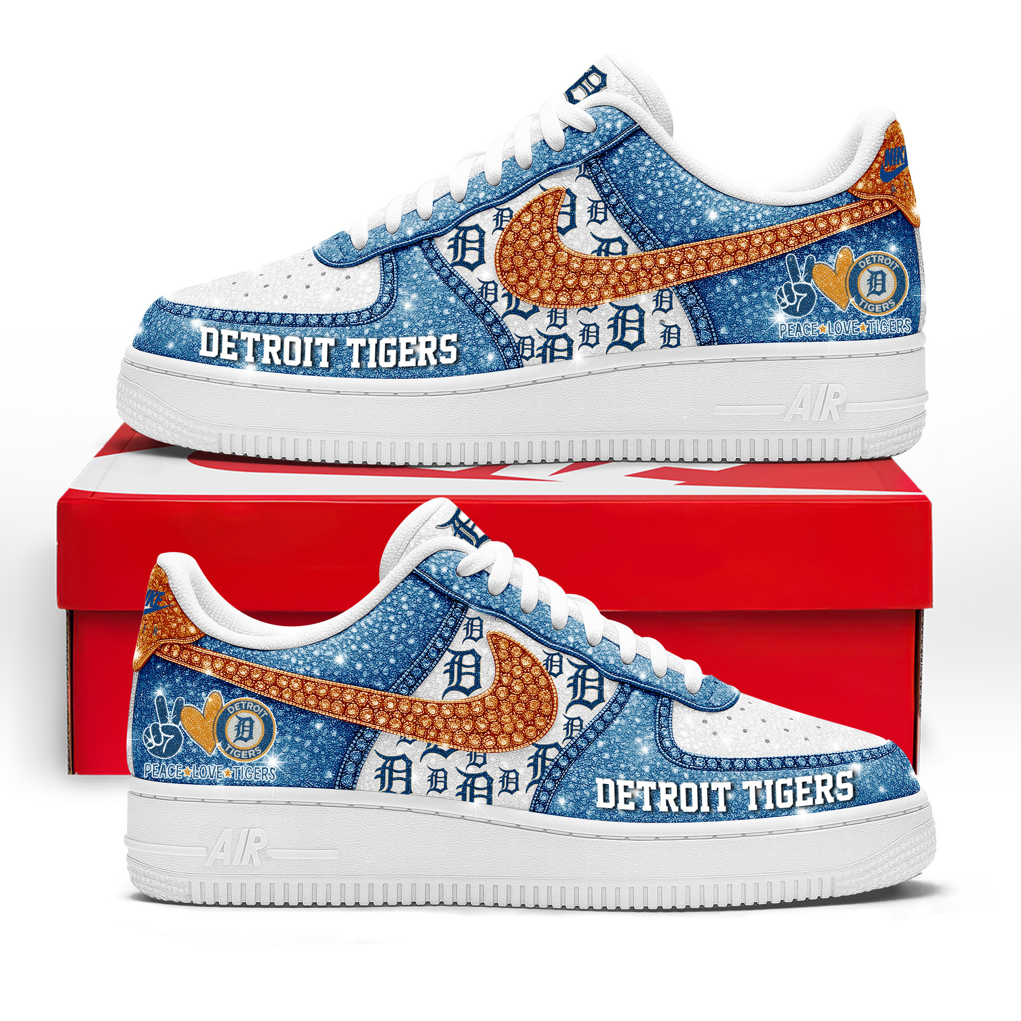 JWFancy Detroit Tigers Air Low-Top Sneakers Shoes For Men And Women