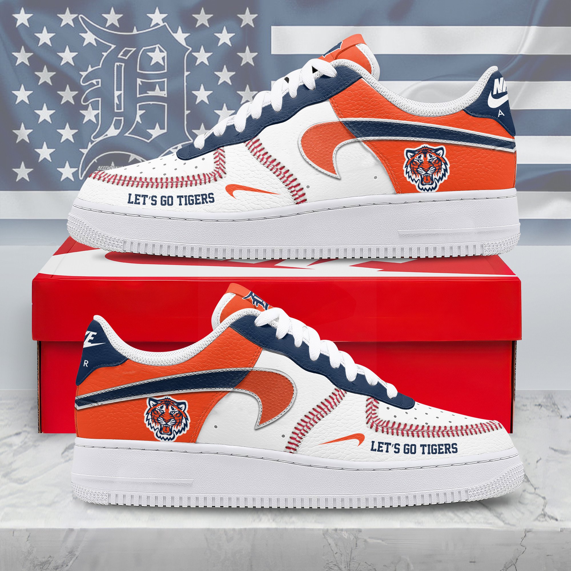 JWFancy Detroit Tigers Air Low-Top Sneakers Shoes For Men And Women