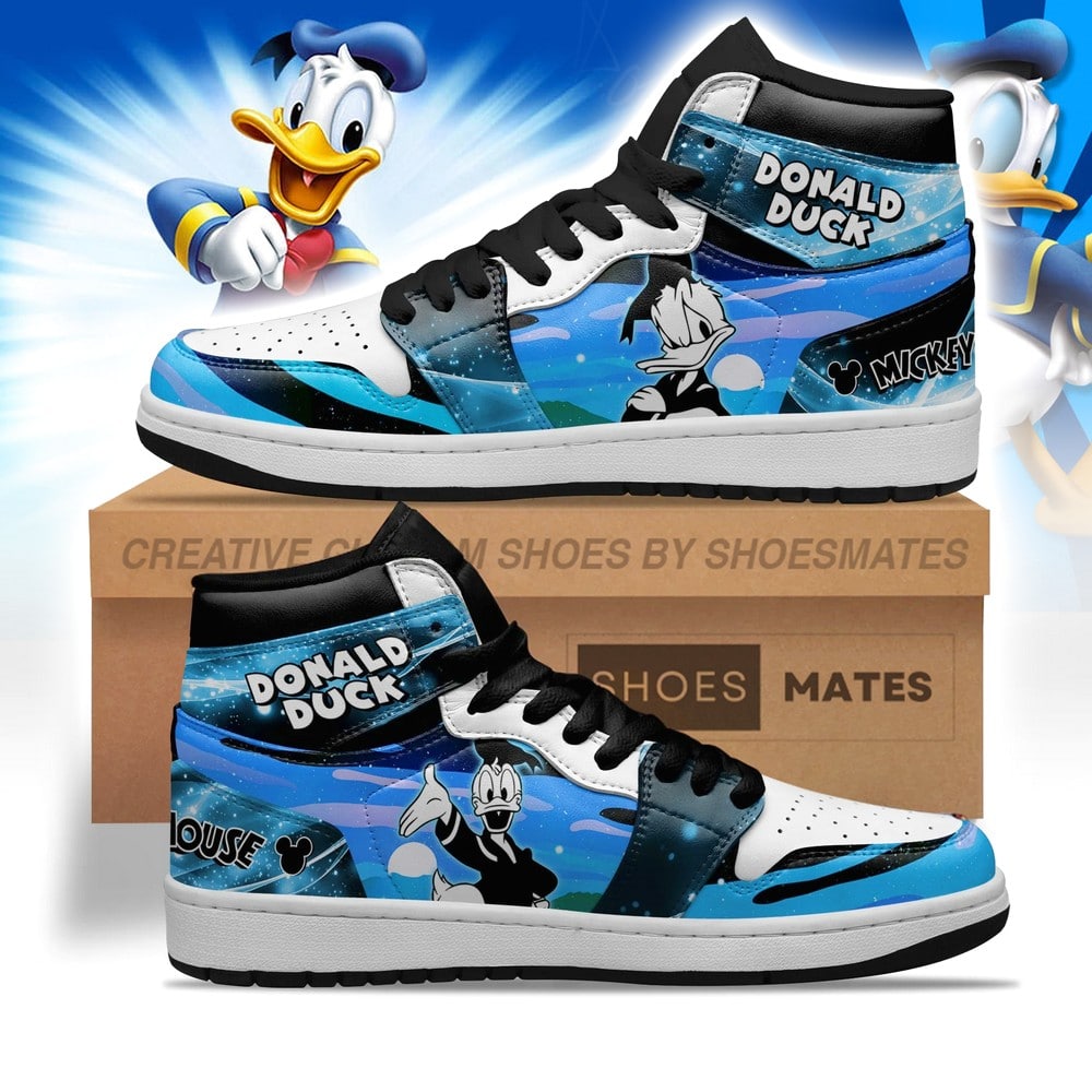 JWFancy Donald Duck AJ1 High Sneakers Shoes For Men And Women