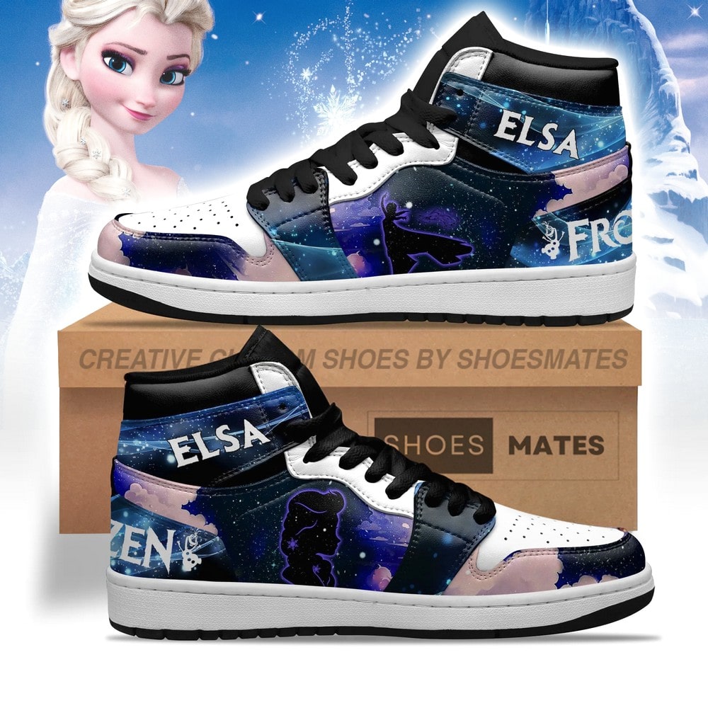 JWFancy Elsa Frozen AJ1 High Sneakers Shoes For Men And Women