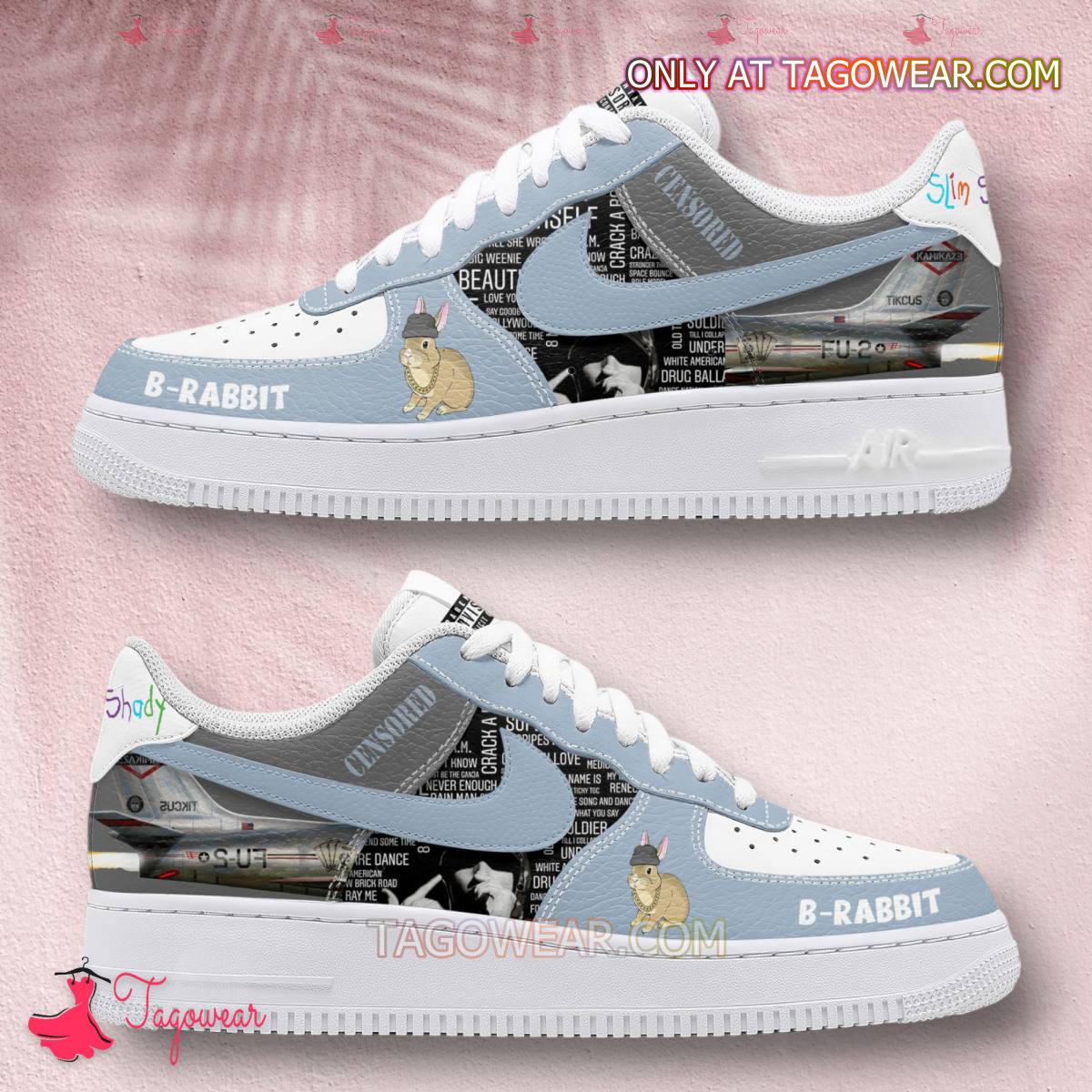 JWFancy Eminem Censored B-rabbit Air Low-Top Sneakers Shoes For Men And Women
