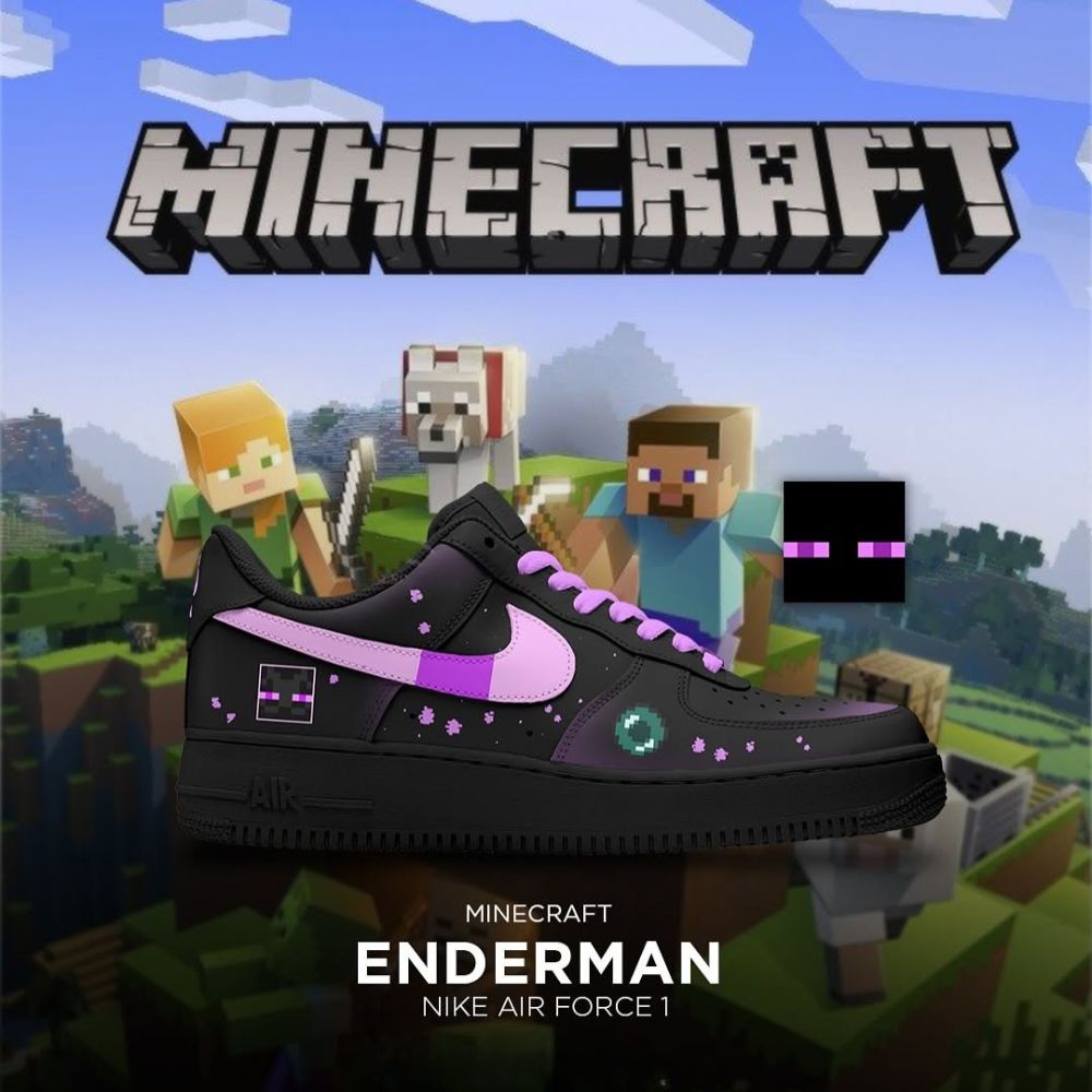 JWFancy Enderman Mine Craft Air Low-Top Sneakers Shoes For Men And Women