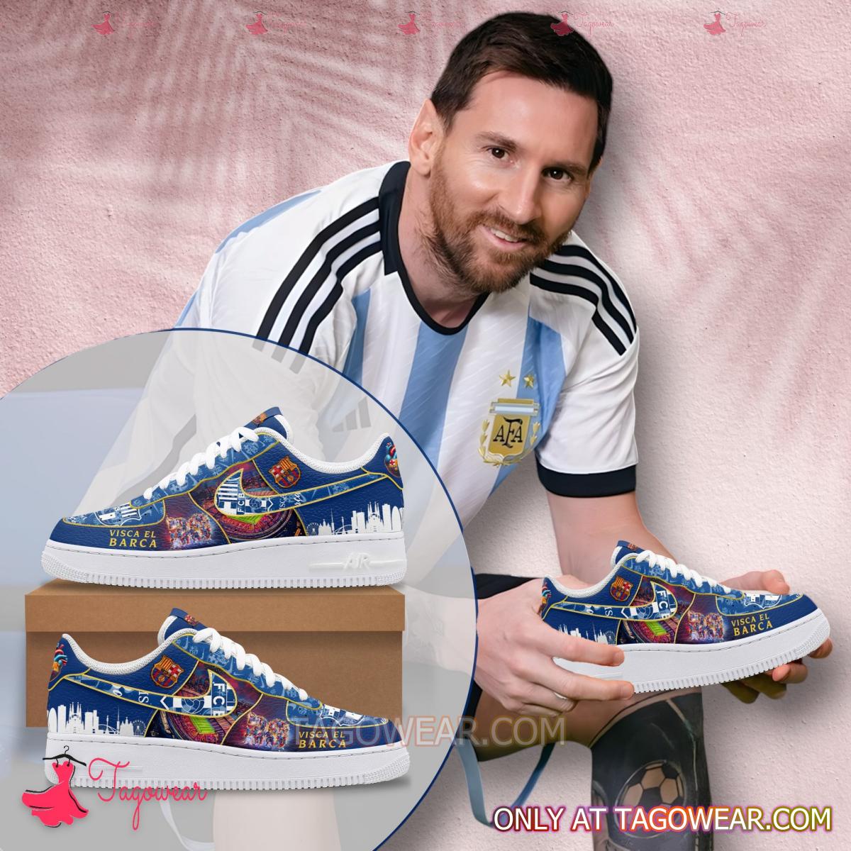 JWFancy FC Barcelona Air Low-Top Sneakers Shoes For Men And Women