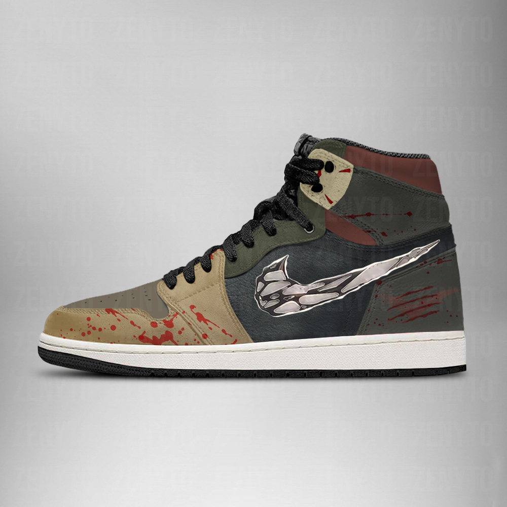 JWFancy Freddy vs Jason Halloween AJ1 High Sneakers Shoes For Men And Women