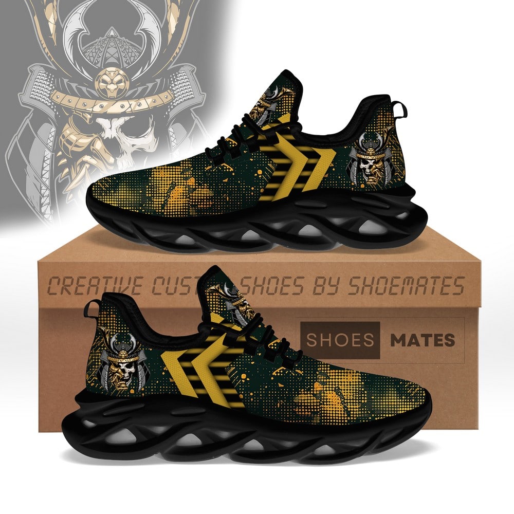 JWFancy Golden Samurai Skull  Max Soul Shoes Sneakers For Men And Women
