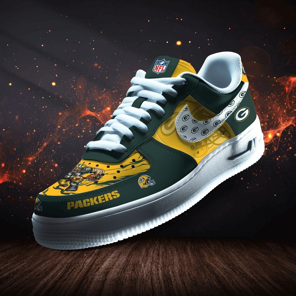 JWFancy Green Bay Packers Version 3 Air Low-Top Sneakers Shoes For Men And Women