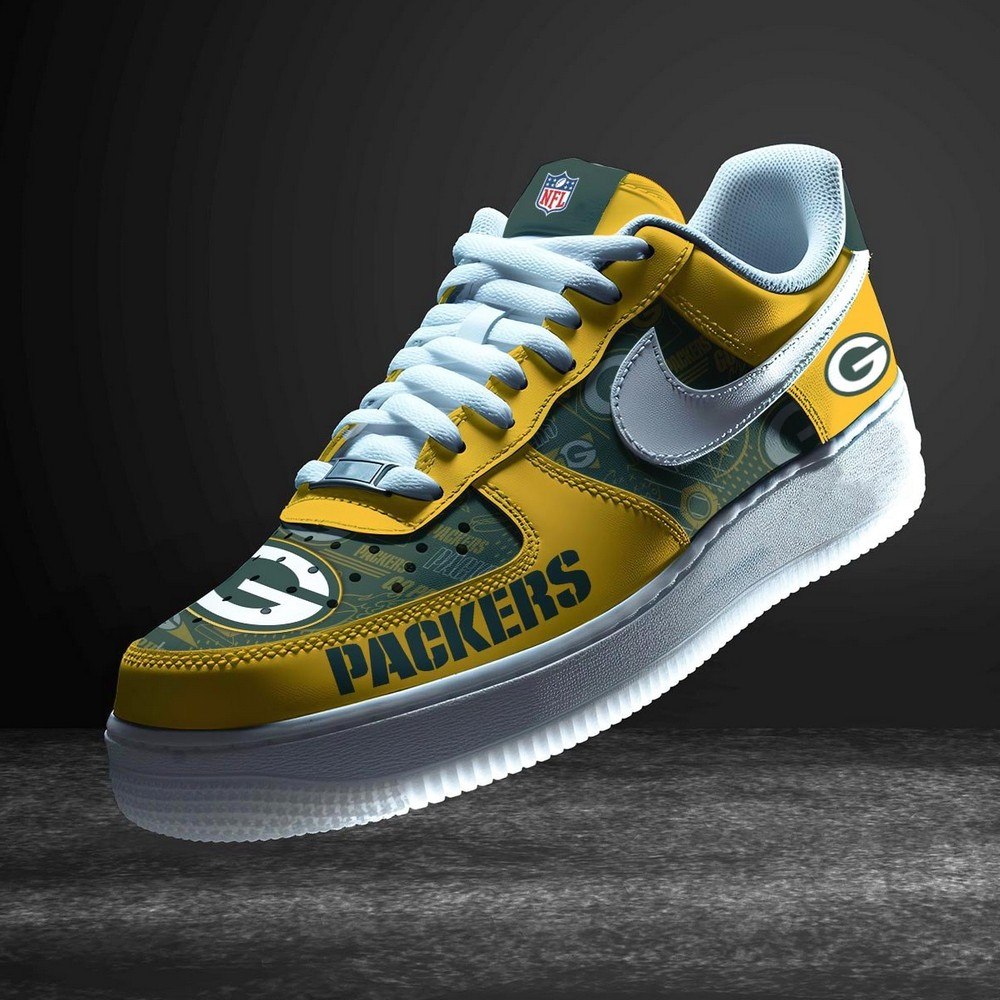 JWFancy Green Bay Packers Version 9 Air Low-Top Sneakers Shoes For Men And Women