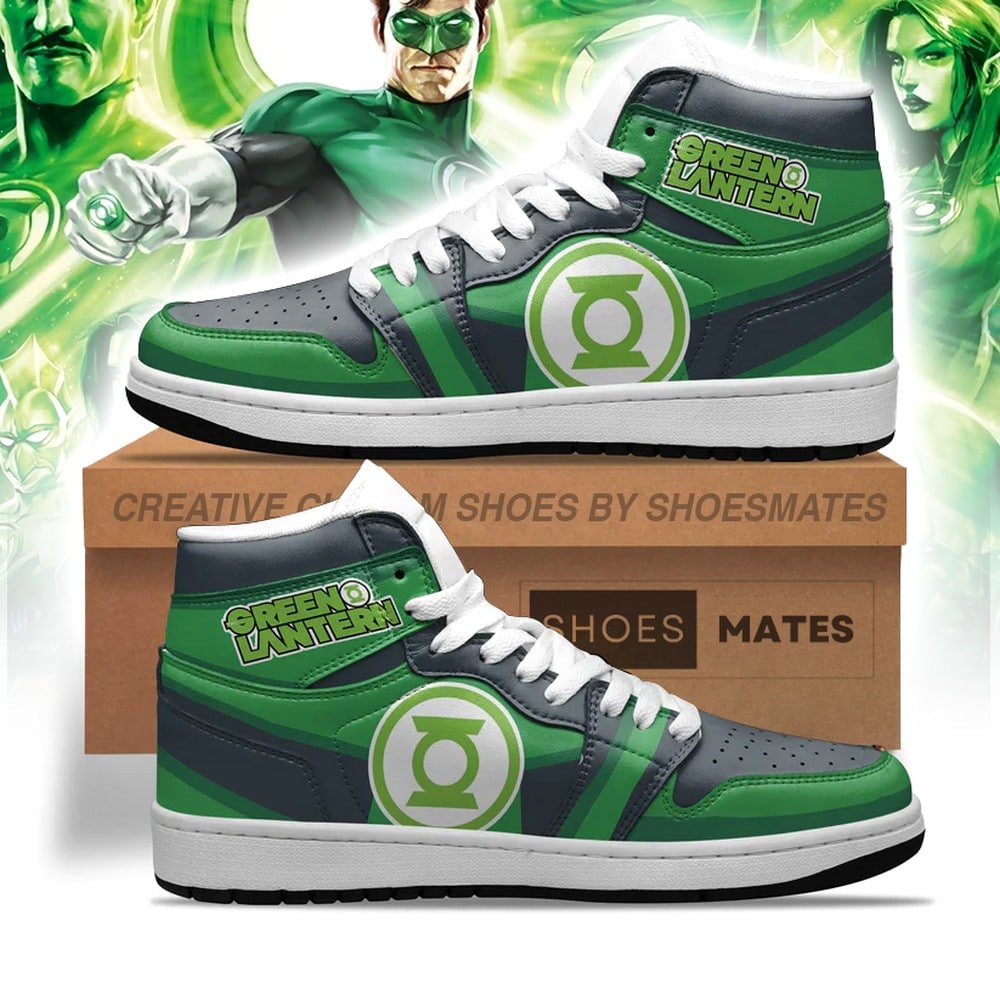 JWFancy Green Lantern AJ1 High Sneakers Shoes For Men And Women