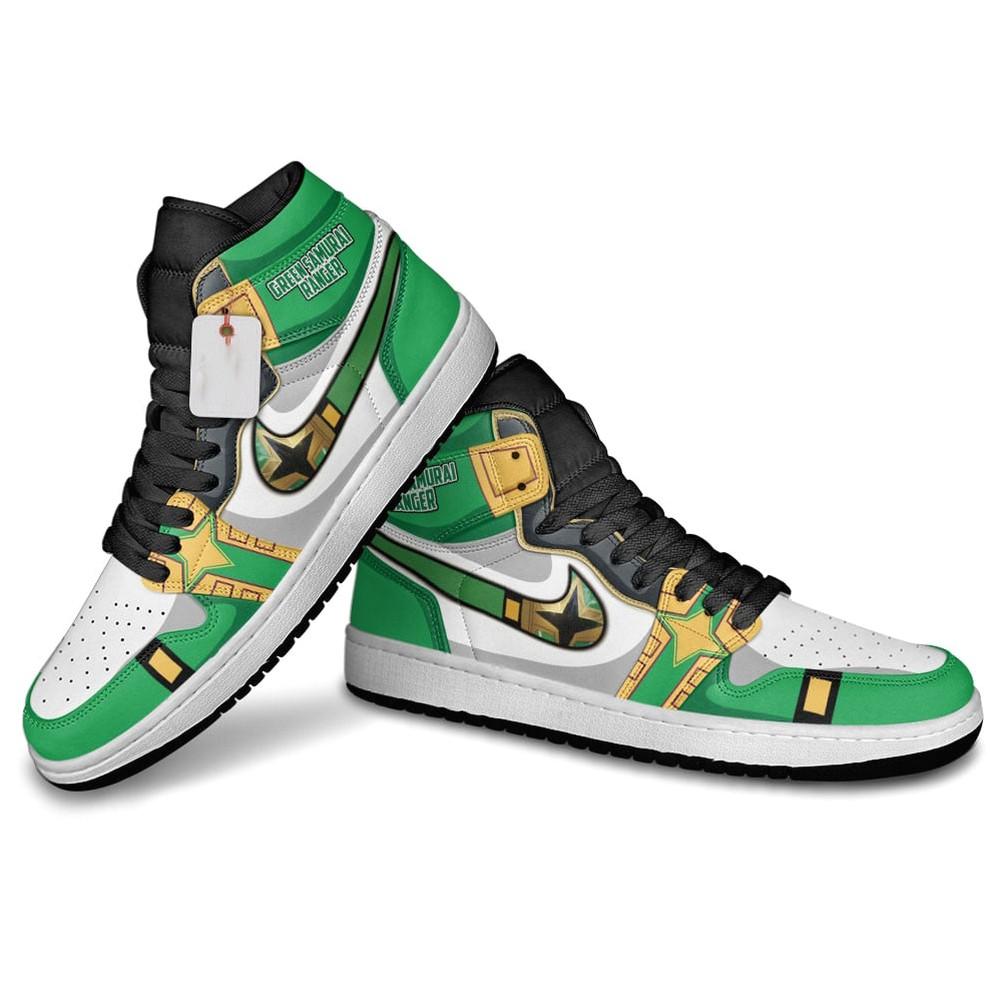 JWFancy Green Samurai Ranger AJ1 High Sneakers Shoes For Men And Women