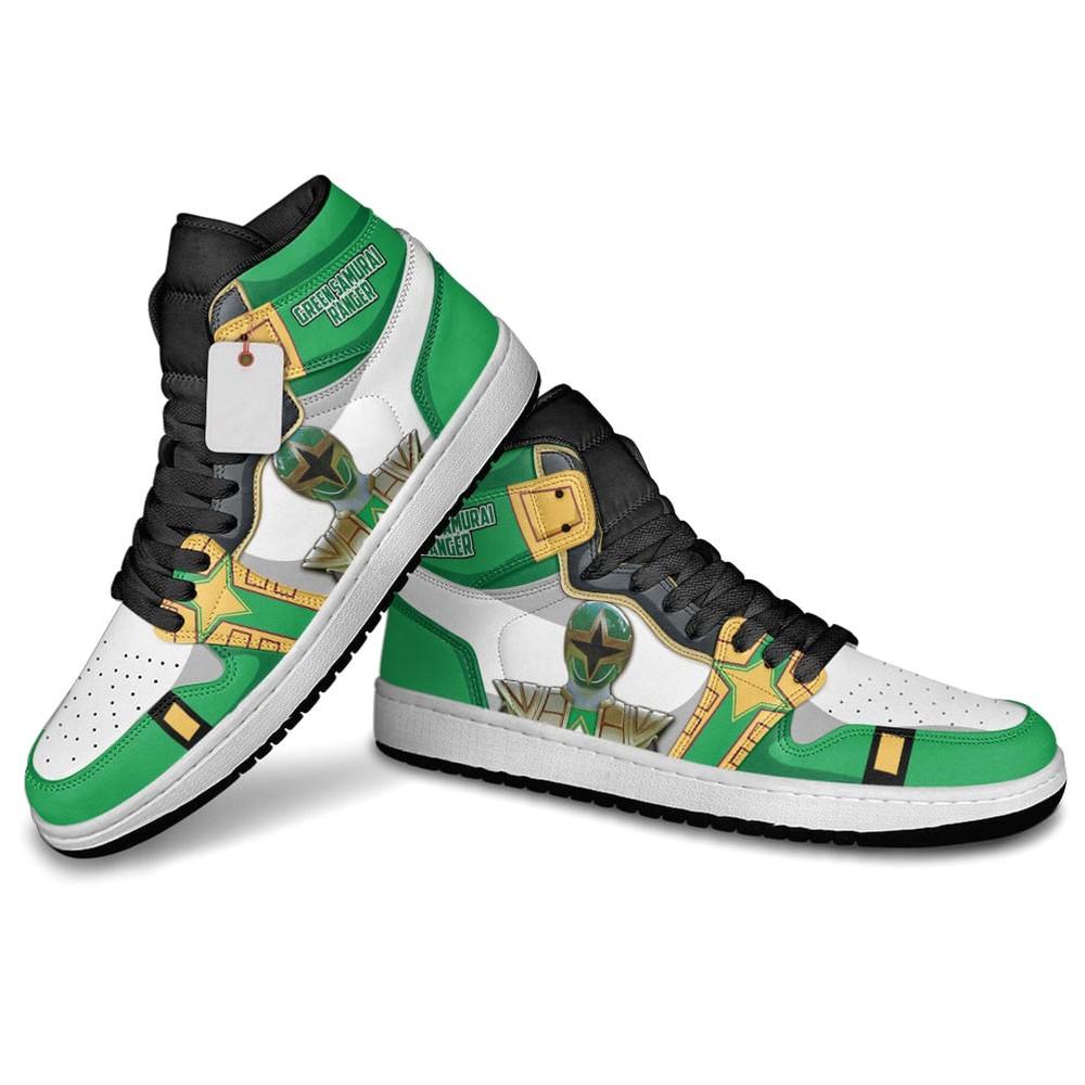 JWFancy Green Samurai Ranger AJ1 High Sneakers Shoes For Men And Women