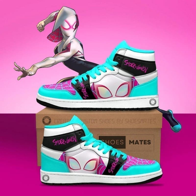 JWFancy Gwen Stacy Spider Woman AJ1 High Sneakers Shoes For Men And Women