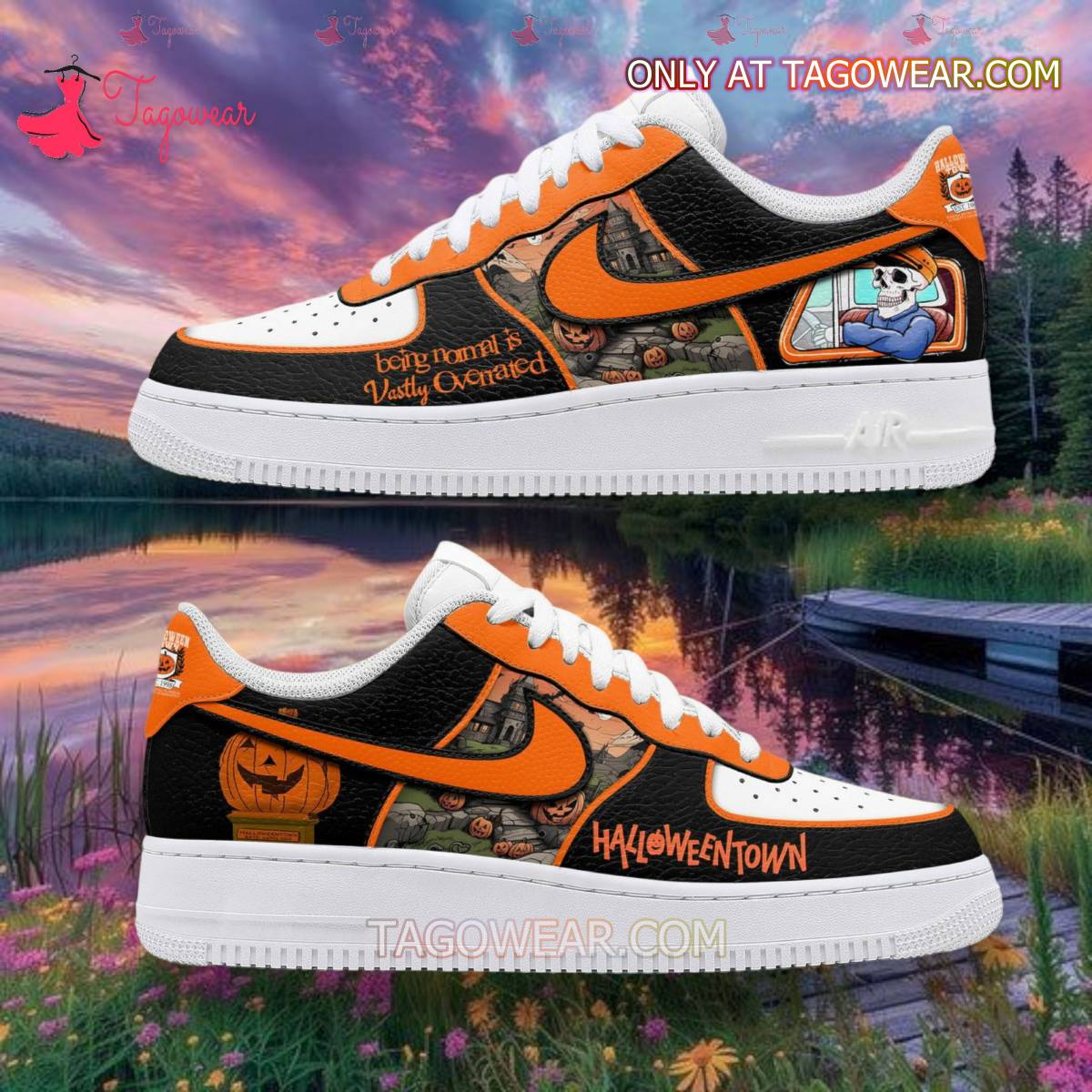 JWFancy Halloween Town Air Low-Top Sneakers Shoes For Men And Women