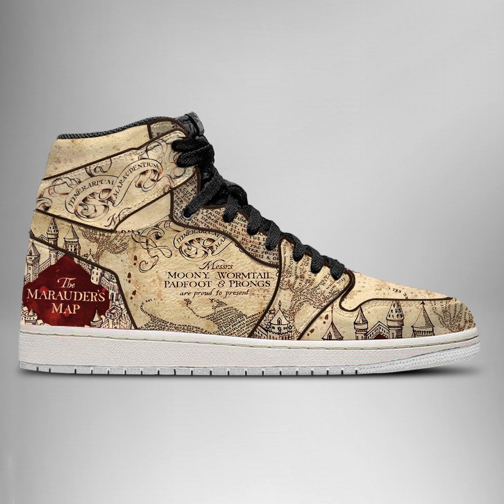 JWFancy Harry Potter The Marauder's AJ1 High Sneakers Shoes For Men And Women