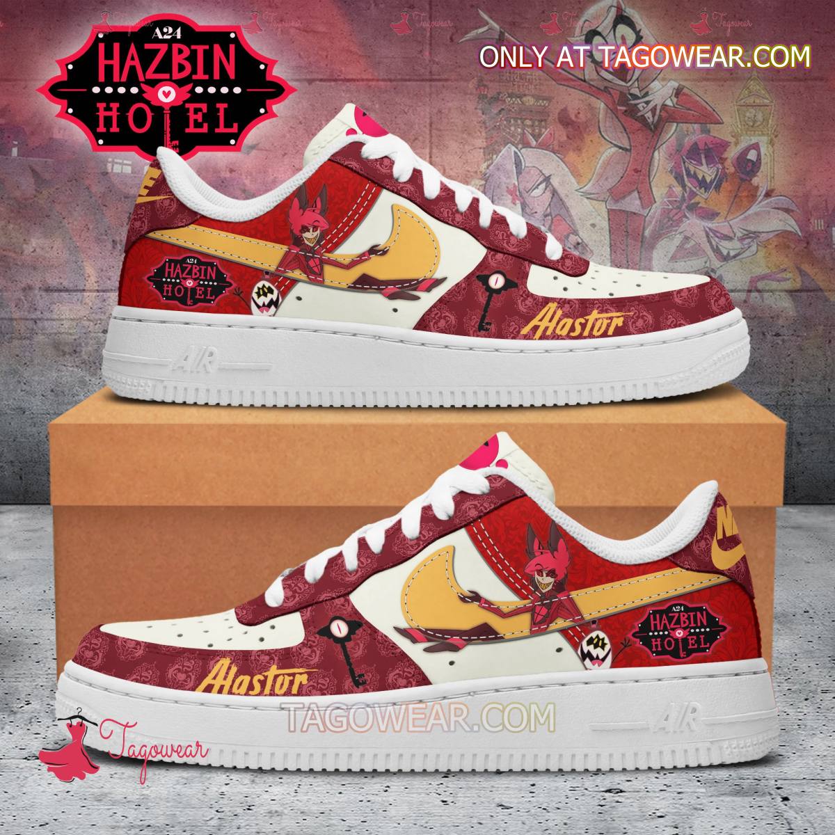 JWFancy Hazbin Hotel Alastor Character Air Low-Top Sneakers Shoes For Men And Women