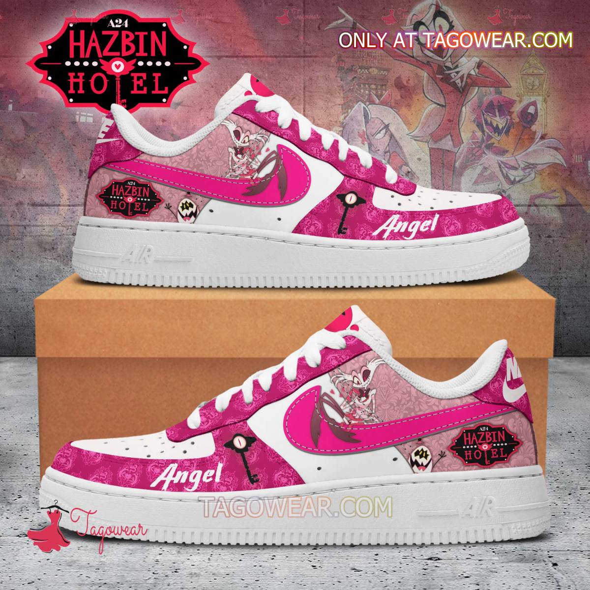 JWFancy Hazbin Hotel Angel Character Air Low-Top Sneakers Shoes For Men And Women