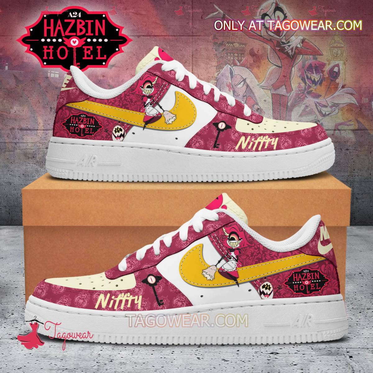 JWFancy Hazbin Hotel Niffty Character Air Low-Top Sneakers Shoes For Men And Women