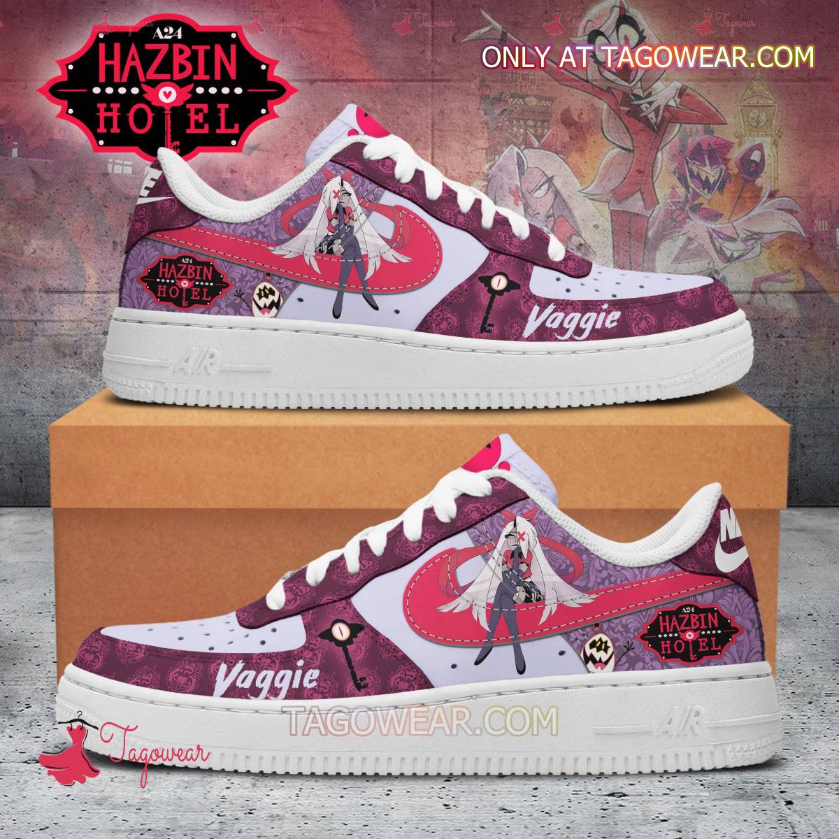 JWFancy Hazbin Hotel Vaggie Character Air Low-Top Sneakers Shoes For Men And Women