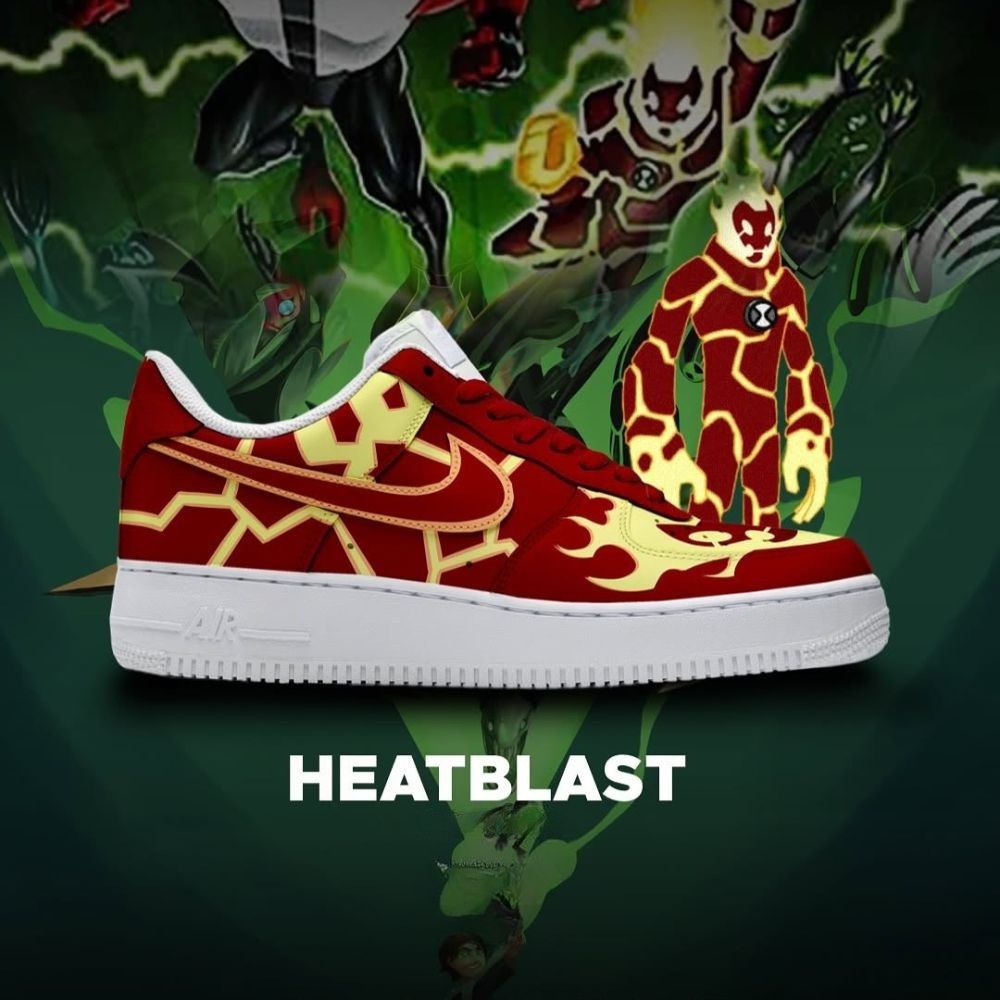 JWFancy Heatblast Ben 10 Air Low-Top Sneakers Shoes For Men And Women