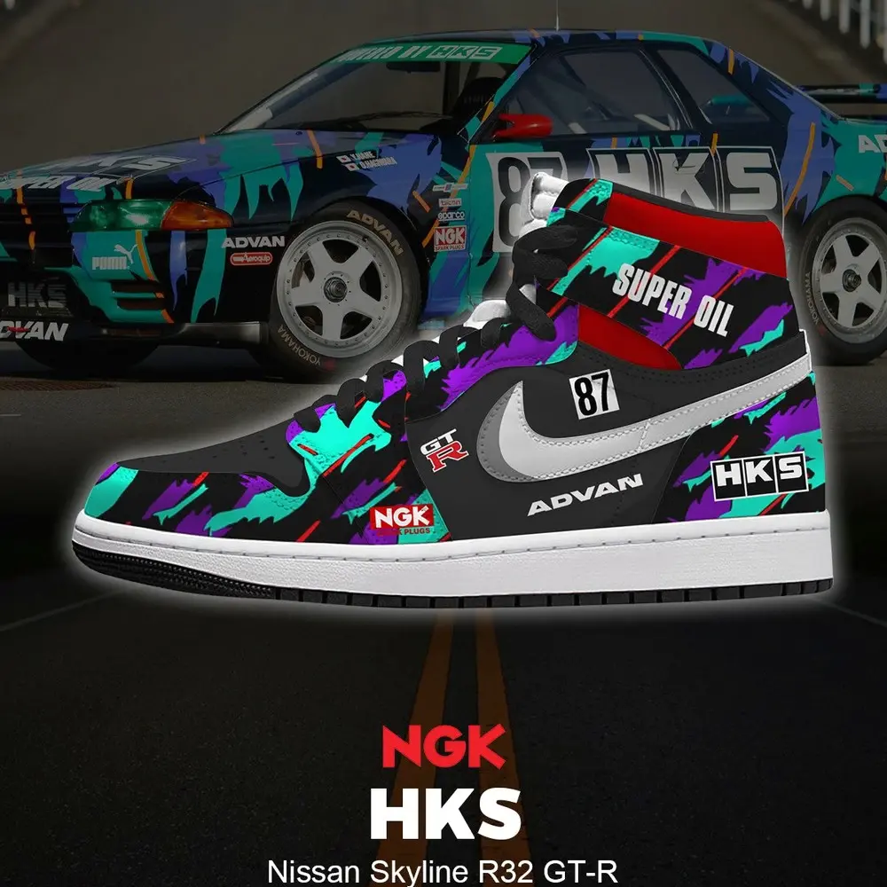 JWFancy HKS Skyline R32 GT-R AJ1 High Sneakers Shoes For Men And Women