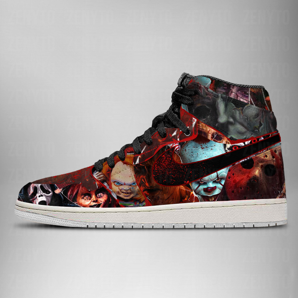JWFancy Horror Killers AJ1 High Sneakers Shoes For Men And Women