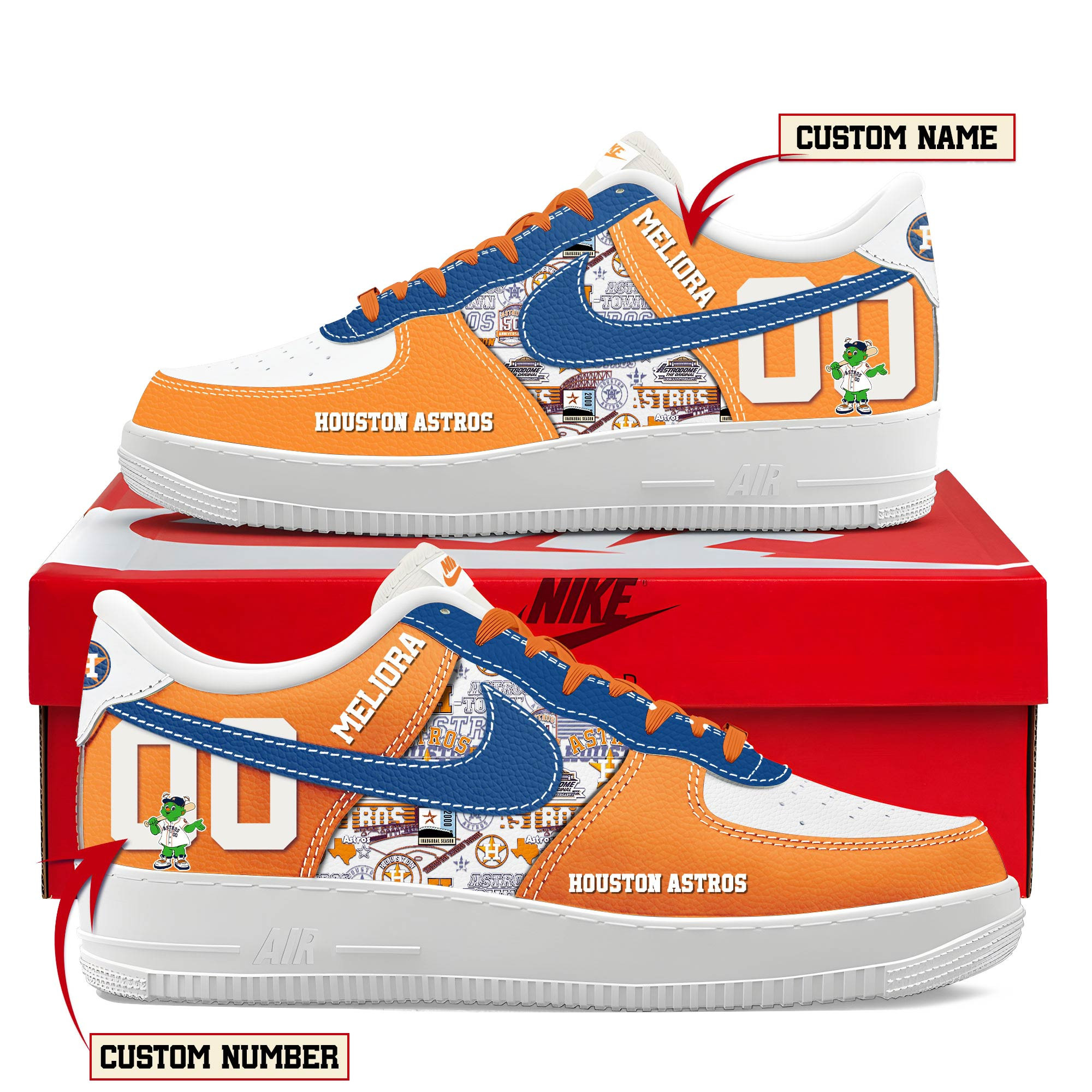 JWFancy Houston Astros Air Low-Top Sneakers Shoes For Men And Women