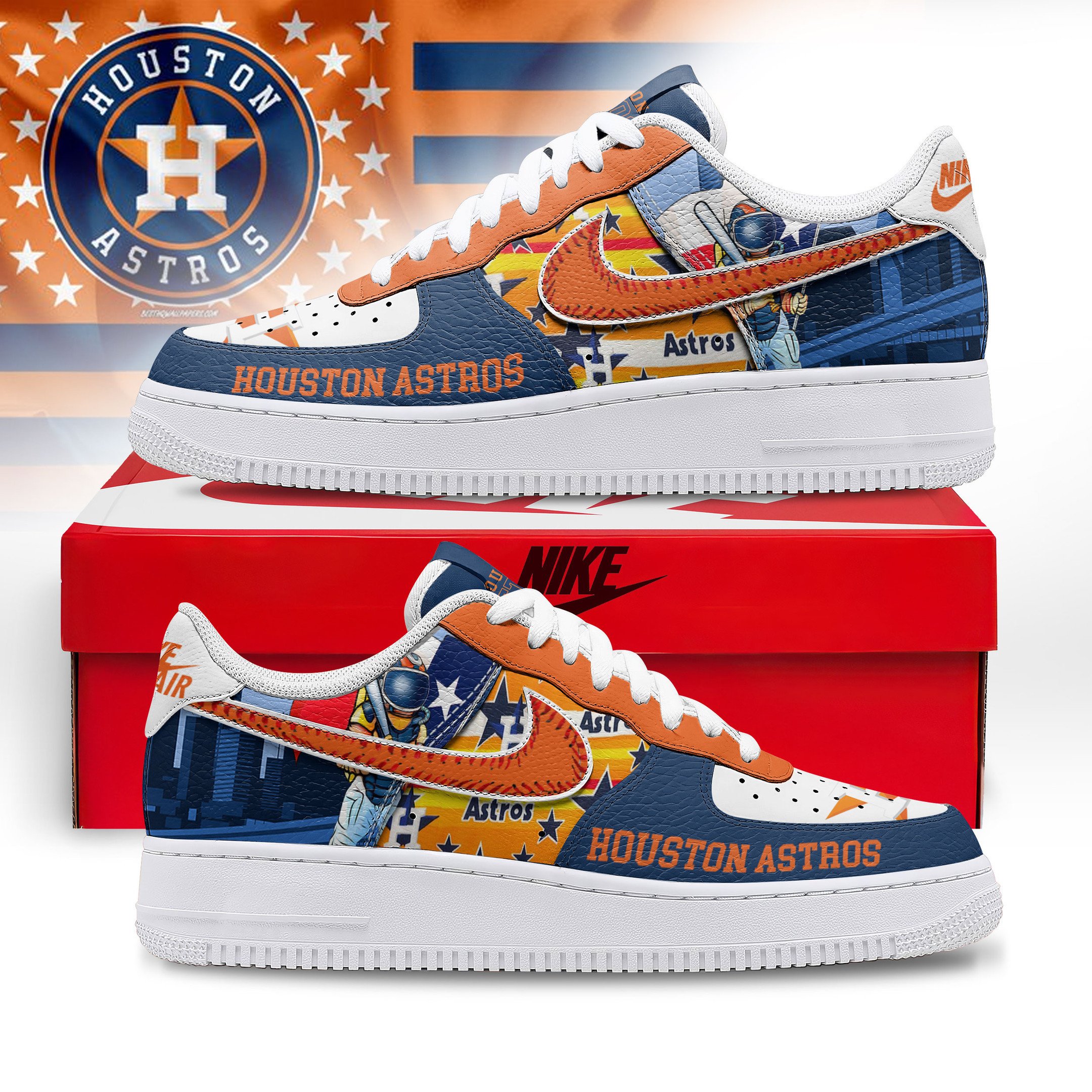 JWFancy Houston Astros Air Low-Top Sneakers Shoes For Men And Women