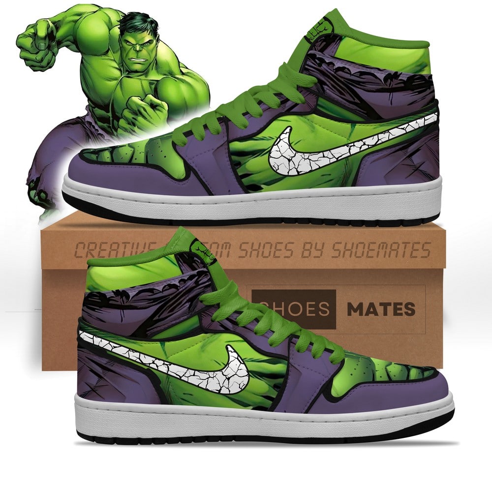 JWFancy Hulk Marvel AJ1 High Sneakers Shoes For Men And Women