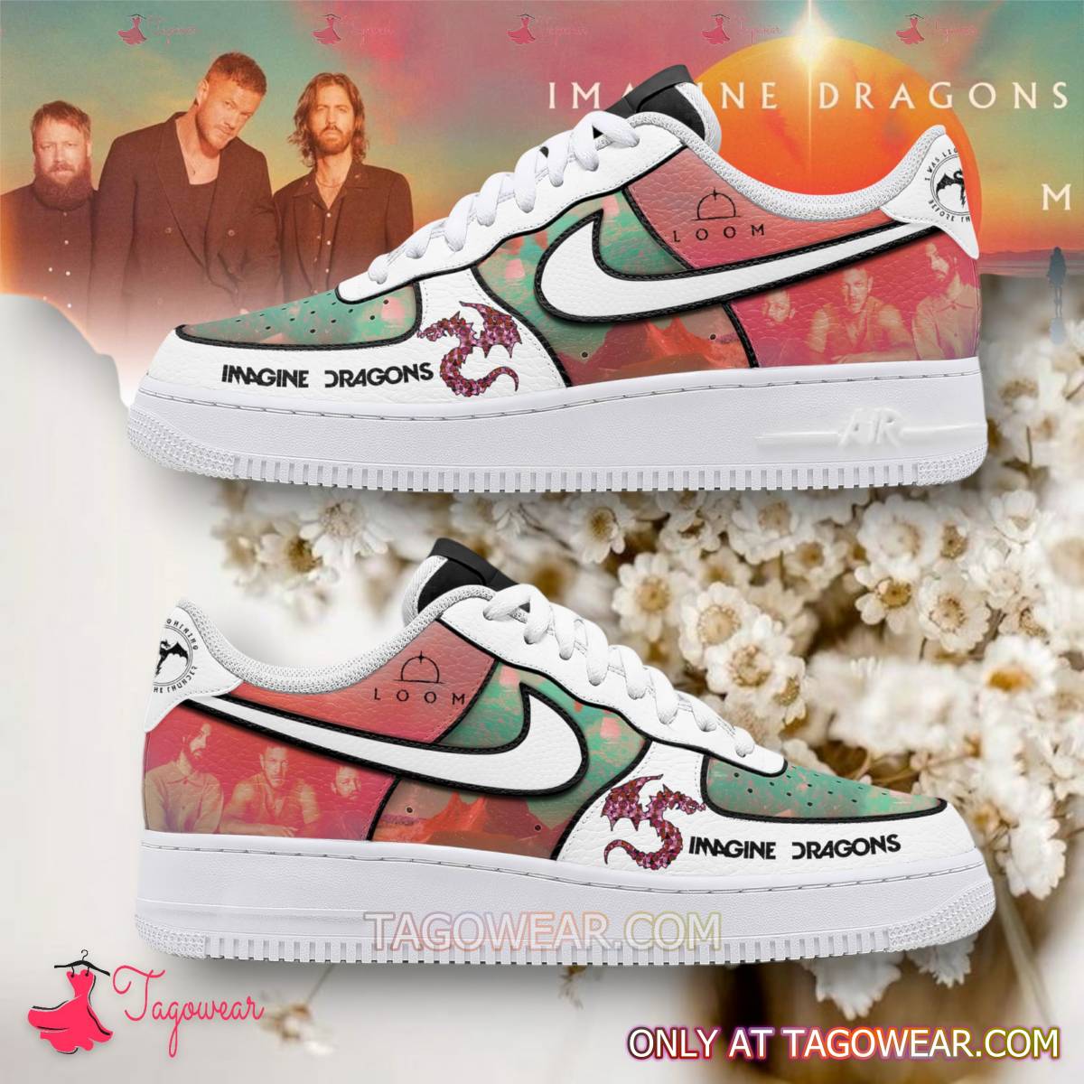 JWFancy Imagine Dragons Loom Air Low-Top Sneakers Shoes For Men And Women