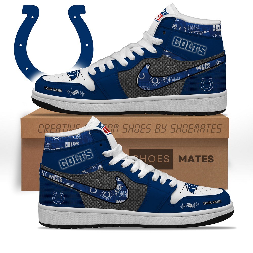 JWFancy Indianapolis Colts AJ1 High Sneakers Shoes For Men And Women