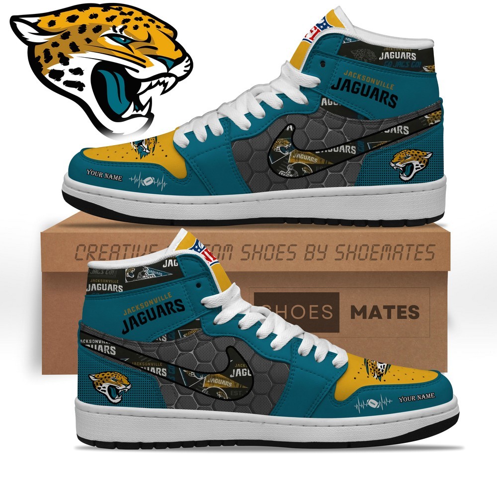 JWFancy Jacksonville Jaguars AJ1 High Sneakers Shoes For Men And Women