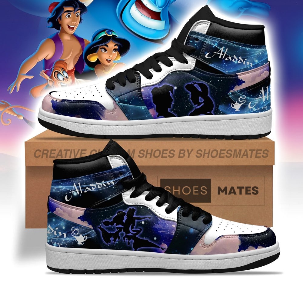JWFancy Jasmine and Aladdin AJ1 High Sneakers Shoes For Men And Women