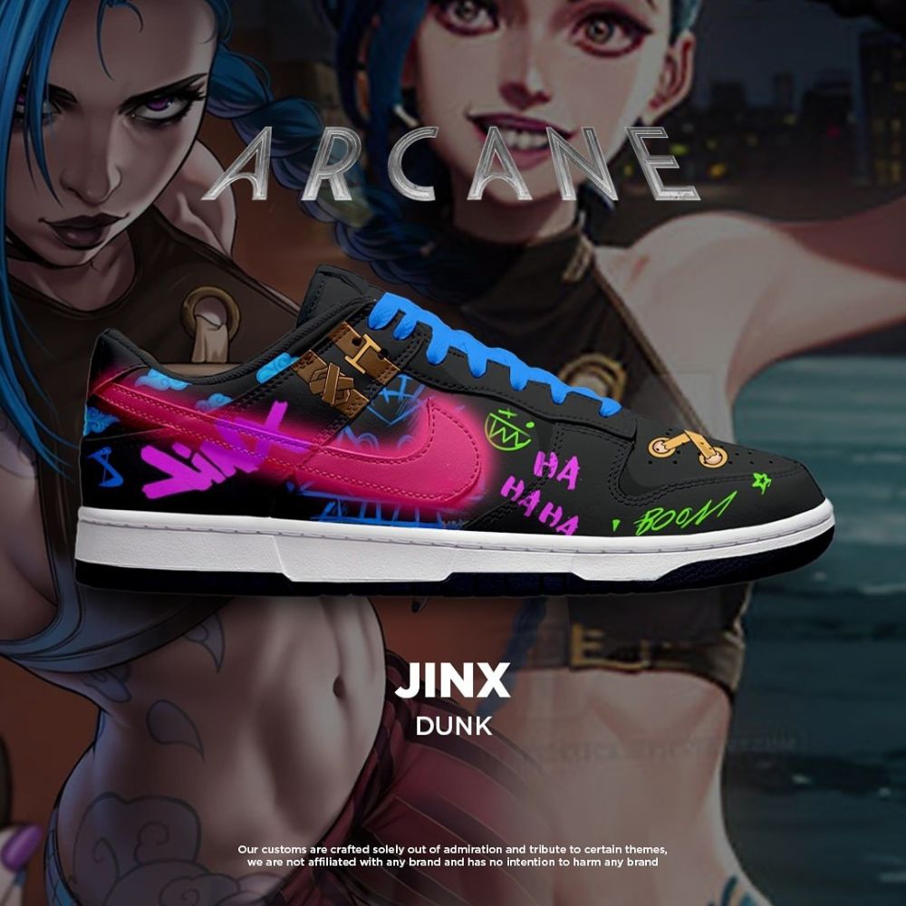 JWFancy Jinx Arcane AJ1 Low Sneakers Shoes For Men And Women