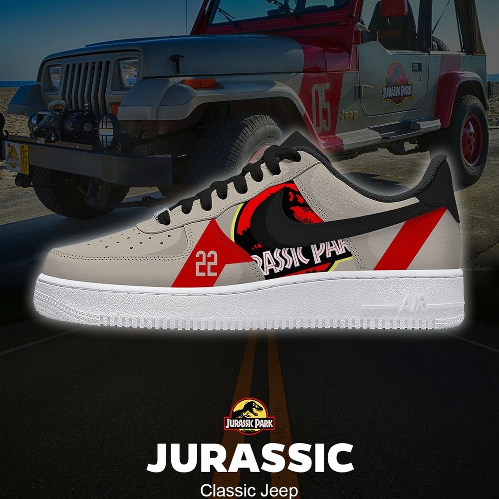 JWFancy Jurassic Park Classic Jeep Air Low-Top Sneakers Shoes For Men And Women