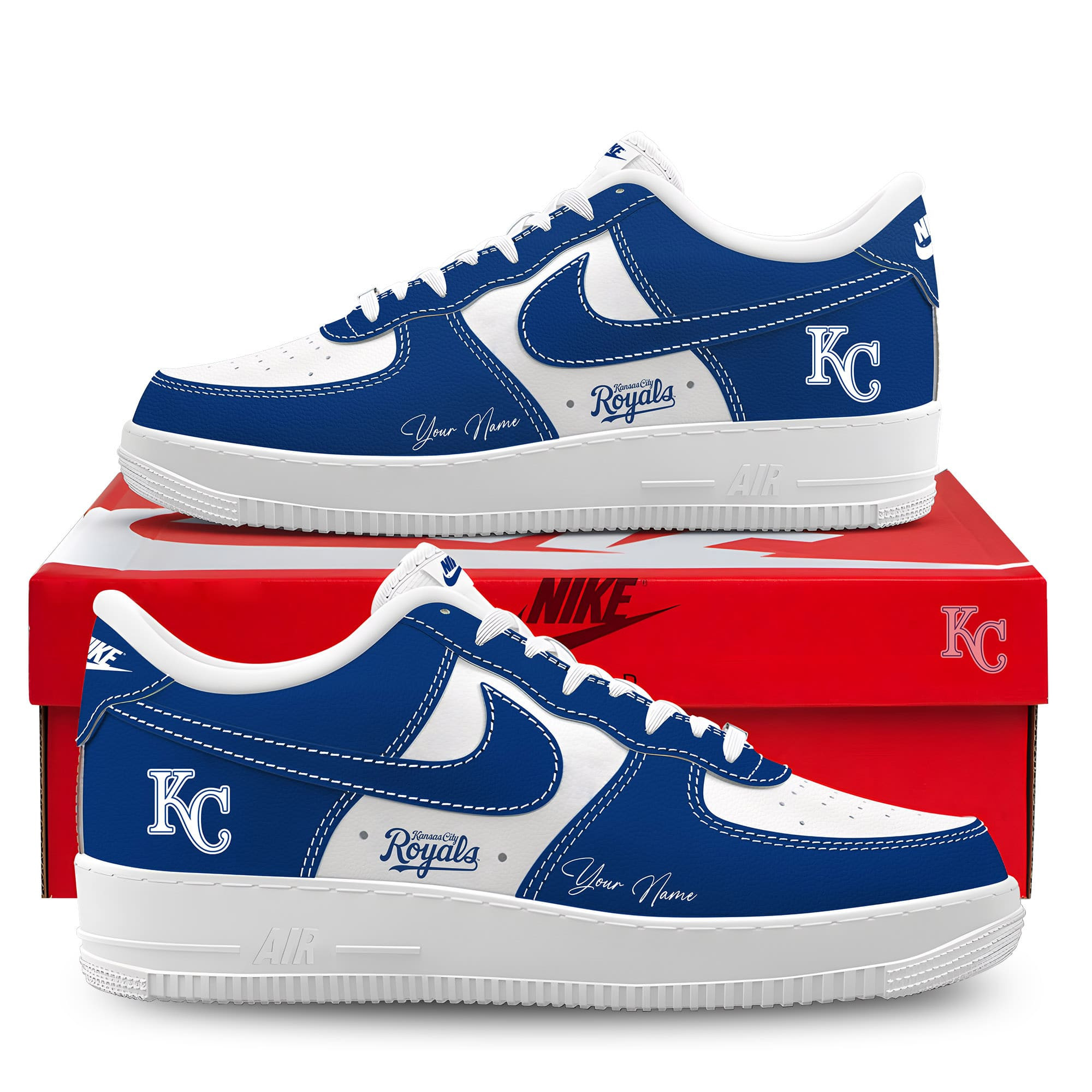 JWFancy Kansas City Royals Air Low-Top Sneakers Shoes For Men And Women
