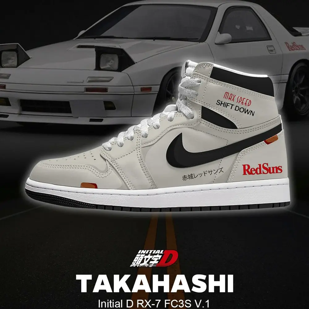 JWFancy Keisuke Takahashi RX-7 FC3S V.4 AJ1 High Sneakers Shoes For Men And Women