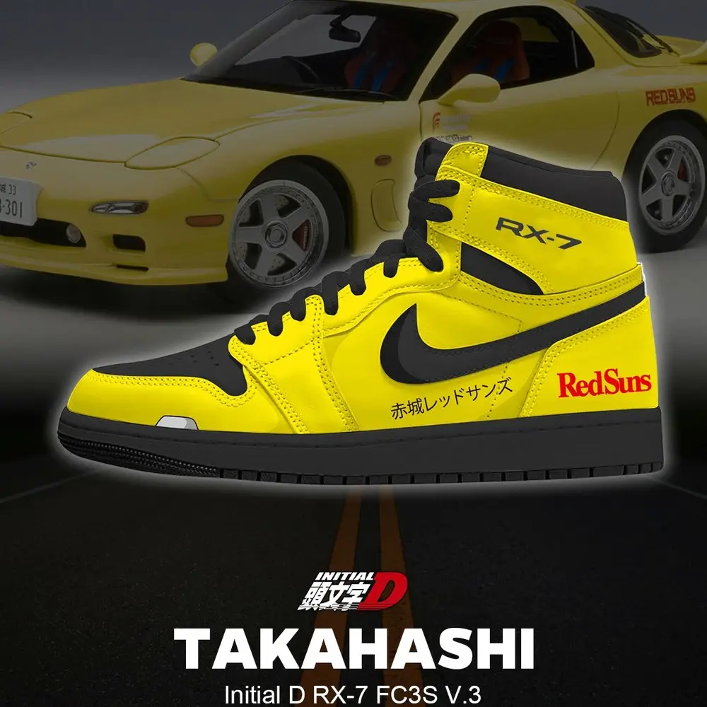 JWFancy Keisuke Takahashi RX-7 FC3S V.5 AJ1 High Sneakers Shoes For Men And Women