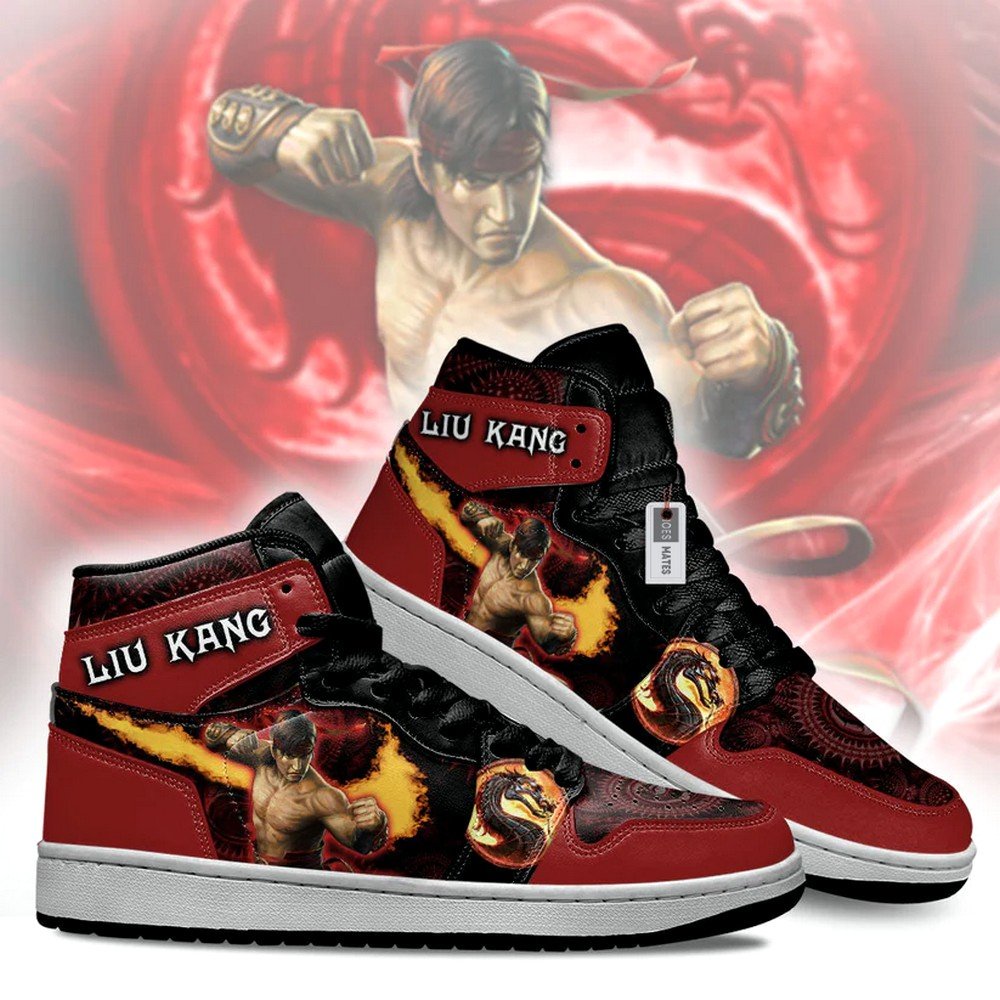 JWFancy Liu Kang Mortal Kombat AJ1 High Sneakers Shoes For Men And Women