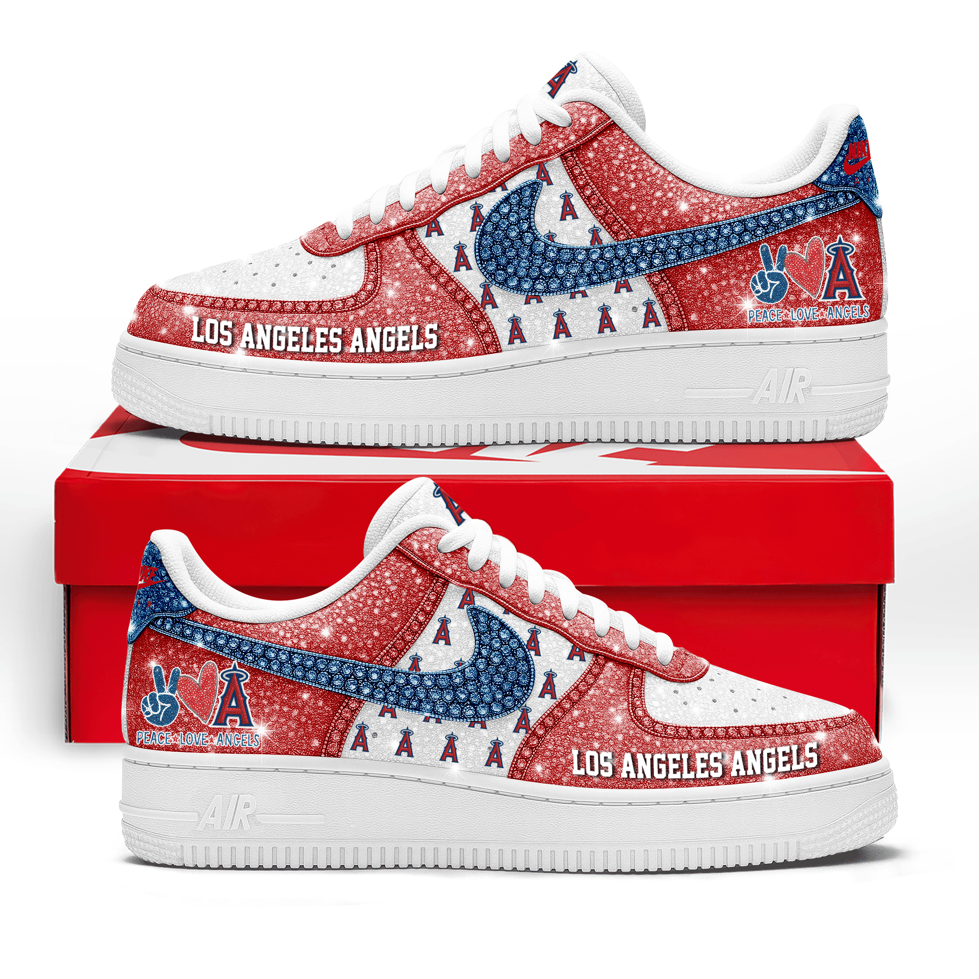 JWFancy Los Angeles Angels Air Low-Top Sneakers Shoes For Men And Women