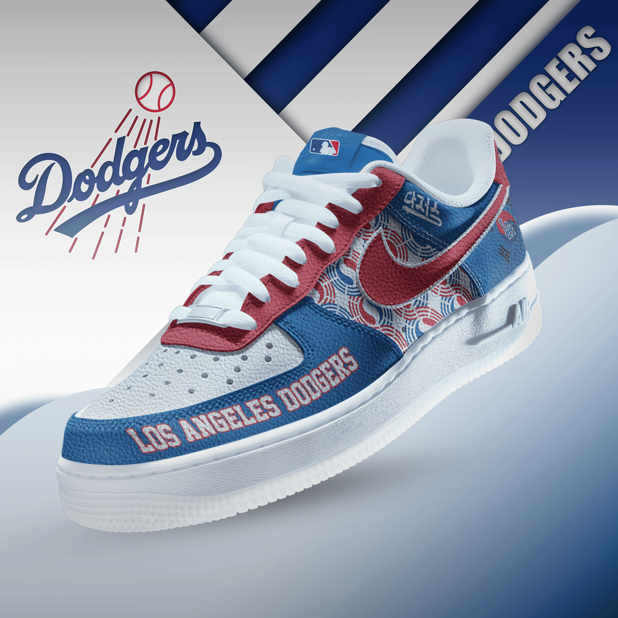 JWFancy Los Angeles Dodgers Air Low-Top Sneakers Shoes For Men And Women